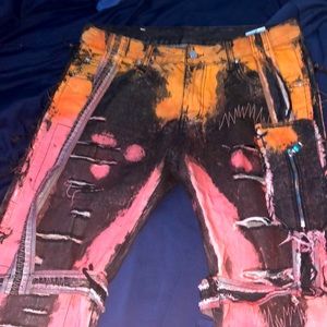 black and red designer pants